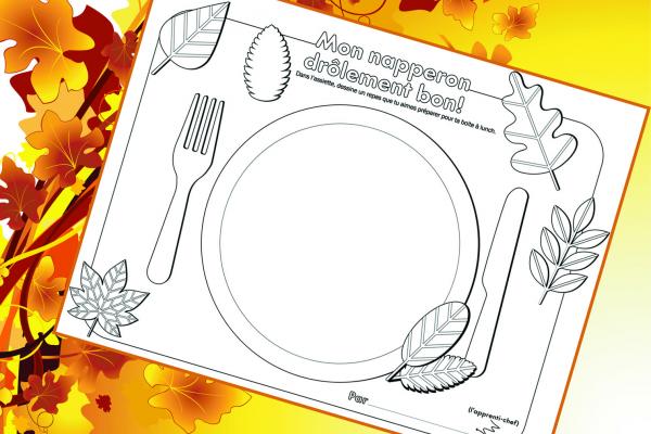 Illustration of the favourite lunch drawing activity sheet