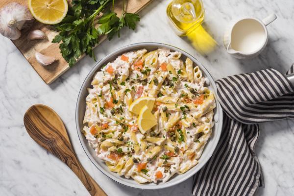 Penne with Smoked Salmon and Cream Cheese