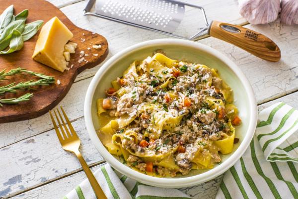 White Bolognese with Pappardelle