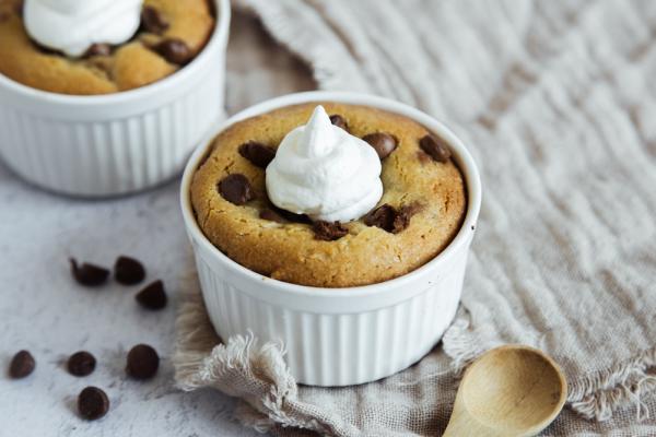 Chocolate chips cookie in a mug