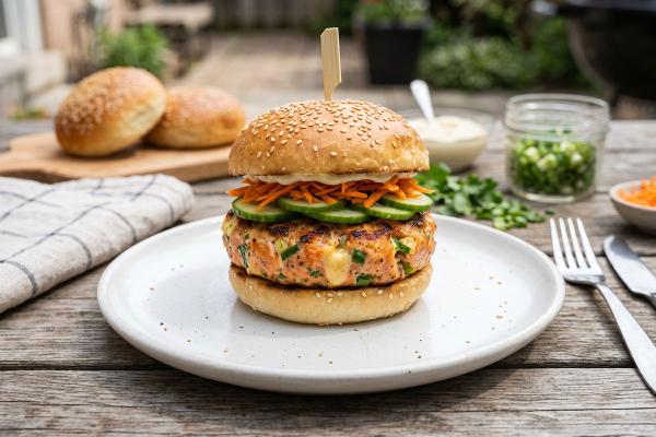 Gouda Salmon Burger
