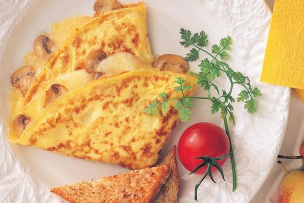 cheese and vegetable omelets