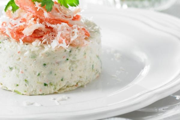 crab and quality cheese ricotta mousse
