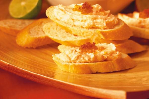 flavoured butter and smoked trout spread