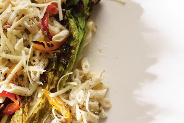 grilled romaine salad with cheddar