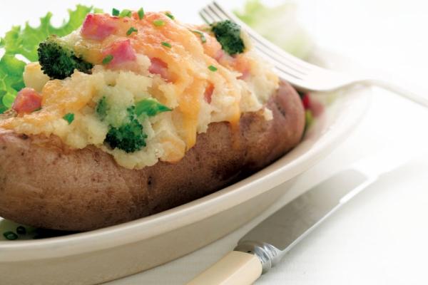 ham and cheese baked potatoes