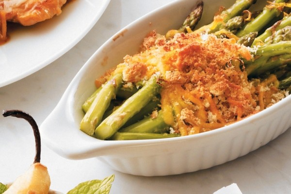 lemon roasted asparagus gratin