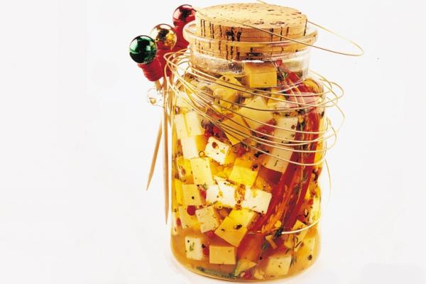 marinated cheese cubes