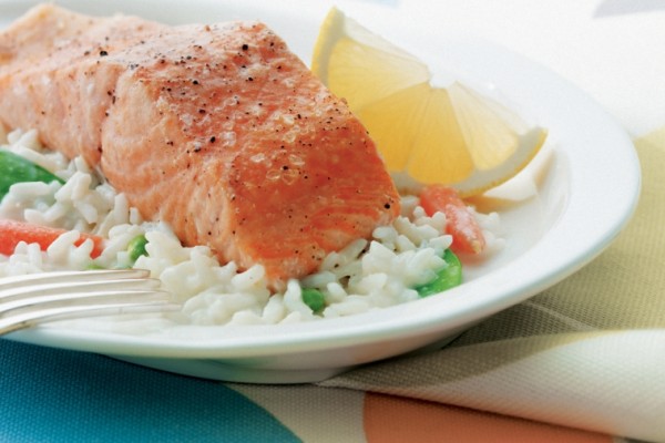 salmon and rice primavera