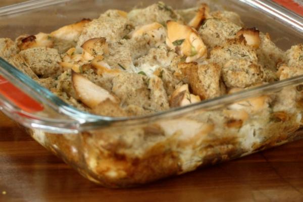 salmon strata with dill