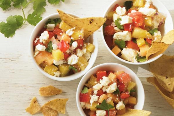 sweet and salty salsa with feta