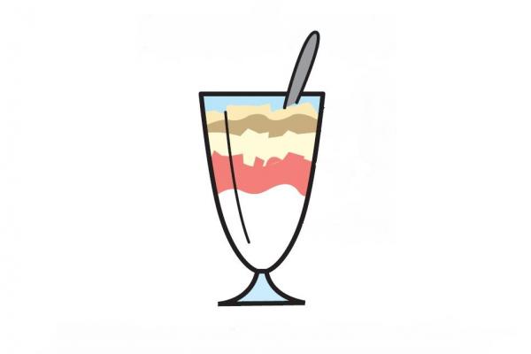 Cartoon image of yogurt parfait.