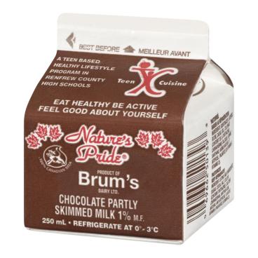 Brum's Dairy Partly Skimmed Chocolate Milk 1% M.F. 237ml