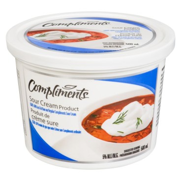 Compliments Sour Cream Product 5% M.F. 500ml | Canadian Goodness