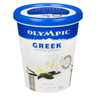Olympic Vanilla Greek Yogurt 2% M.F. 650g