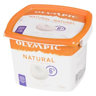 Olympic Natural Plain Yogurt 6% M.F. 1.75kg