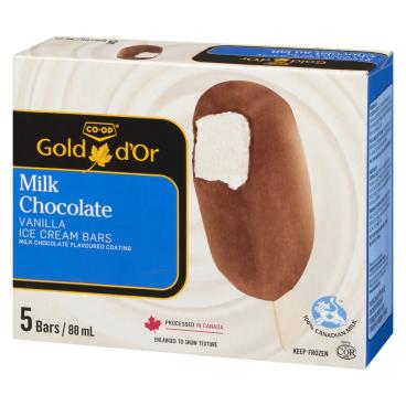 CO-OP Gold Milk Chocolatey Vanilla Ice Ceam Bar 5x88ml