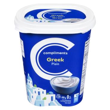 Compliments Plain Greek Yogurt 0% M.F. 650g