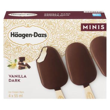 Häagen-Dazs Mini Vanilla Dark Ice Cream Bars 4x55ml