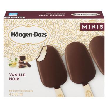 Häagen-Dazs MIni barres de crème glacée vanille noir 4x55ml