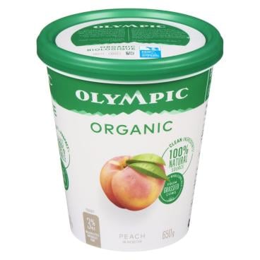 Olympic Organic Peach Balkan Style Yogurt 3% M.F. 650g