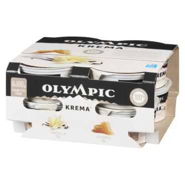 Olympic Krema Vanilla Honey Balkan Style Yogurt 9% M.F. 8x100g