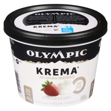 Olympic Krema Strawberry Balkan Style Yogurt 8% M.F. 500g