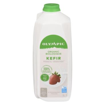 Olympic Organic Probiotic Grassfed Strawberry Kefir 1% M.F. 2L