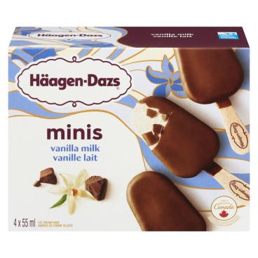 Häagen-Dazs Vanilla Milk Ice Cream Bars 4x55ml