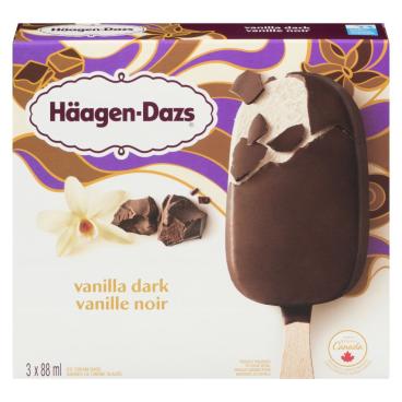 Häagen-Dazs Vanilla Dark Ice Cream Bars 3x88ml