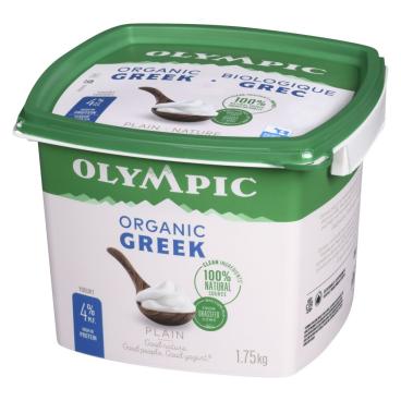 Olympic Organic Greek Plain Yogurt 4% M.F. 1.75kg
