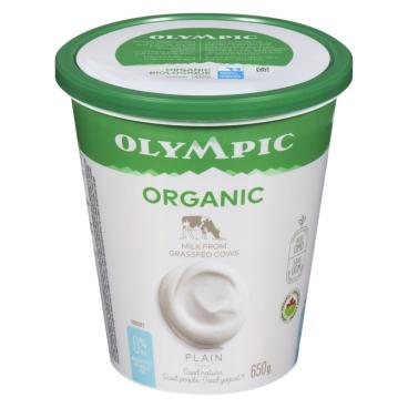 Olympic Organic Plain Balkan Style Yogurt 0% M.F. 650g