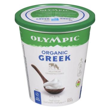 Olympic Organic Greek Plain Yogurt 4% M.F. 650g