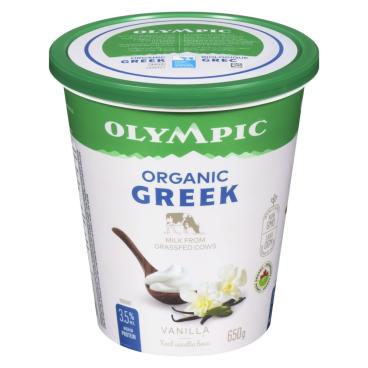 Olympic Organic Greek Vanilla Yogurt 3.5% M.F. 650g