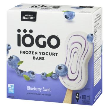 Iögo Blueberry Swirl Yogurt Bars 4x80ml