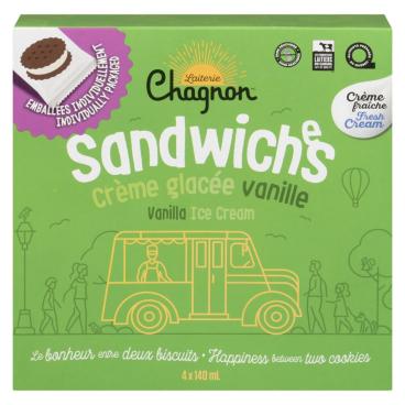 Chagnon Vanilla Ice Cream Sandwiches 4x140ml