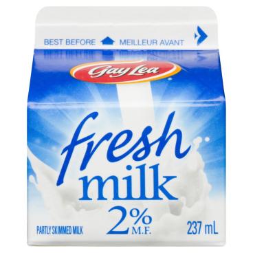 Gay Lea Partly Skimmed Milk 2% M.F. 237ml