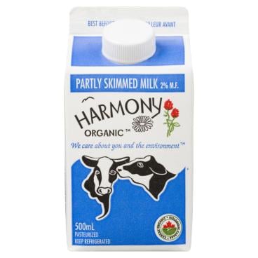 Harmony Organic Organic Partly Skimmed Milk 2% M.F. 500ml