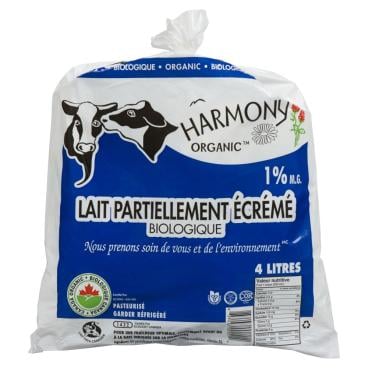 Harmony Organic Organic Partly Skimmed Milk 1% M.F. 4L