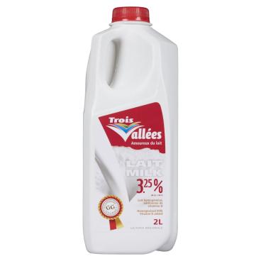 Laiterie des Trois Vallées Inc Homogenized Milk 3.25% M.F. 2L