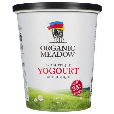 Organic Meadow Organic Plain Probiotic Yogourt 3.8% M.F. 750g
