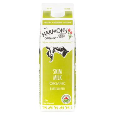 Harmony Organic Organic Skim Milk 0% M.F. 1L