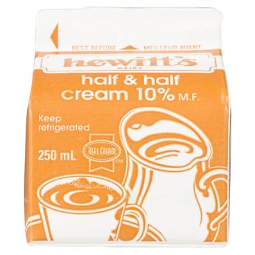 Hewitt's Dairy Half & Half Cream 10% M.F. 250ml