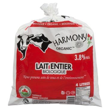 Harmony Organic Organic Whole Milk 3.8% M.F. 4L