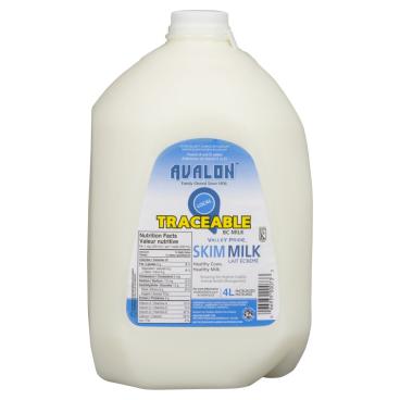 Avalon Traceable Skim Milk 0% M.F. 4L