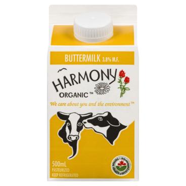 Harmony Organic Organic Buttermilk 3.8% M.F. 500ml