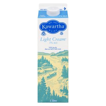 Kawartha Dairy Light Cream 5% M.F. 1L