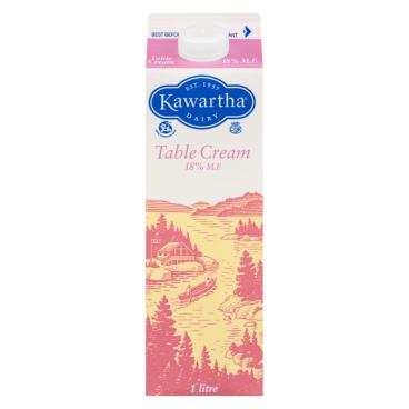 Kawartha Dairy Table Cream 18% M.F. 1L