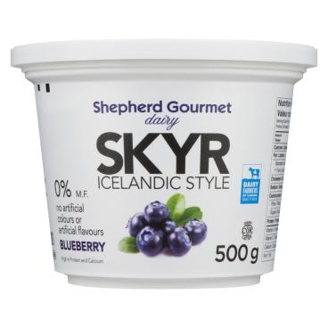 Shepherd Gourmet Dairy Skyr Icelandic Style Blueberry Yogurt 0% M.F. 500g