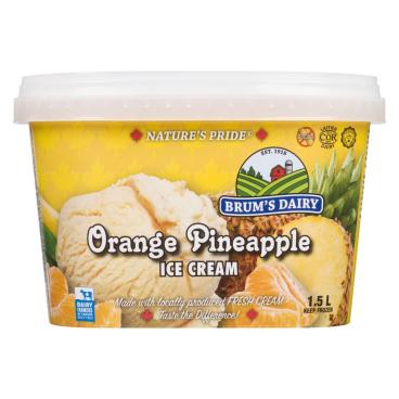 Brum's Dairy Orange Pineapple Ice Cream 1.5L